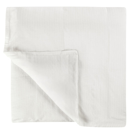 Zoni Queen Size Duvet Cover, Woven Stitch Design, Premium White Cotton By Casagear Home