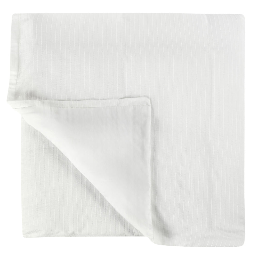 Zoni King Size Duvet Cover, Woven Stitch Design, Premium White Cotton By Casagear Home