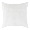 Dedi 26 Inch Euro Pillow Sham, Woven Texture White Cotton Belgian Linen By Casagear Home