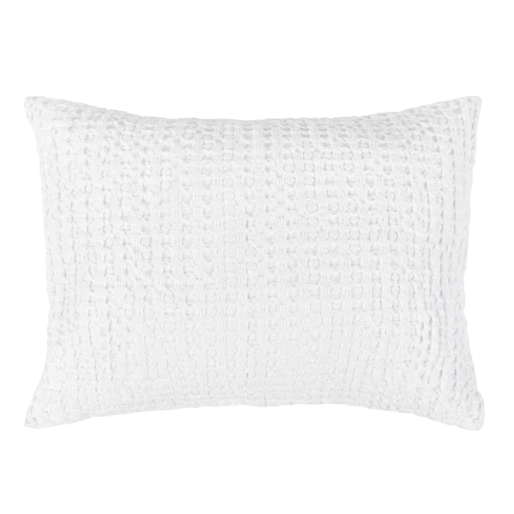 Dedi 20 x 26 Standard Pillow Sham, Textured White Cotton Belgian Flax Linen By Casagear Home