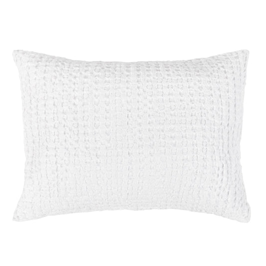 Dedi 20 x 26 Standard Pillow Sham, Textured White Cotton Belgian Flax Linen By Casagear Home