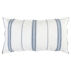 Taki 20 x 36 King Pillow Sham, Woven Blue and White Stripes Linen Cashmere By Casagear Home