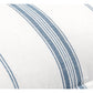 Taki 20 x 26 Standard Pillow Sham, Blue and White Stripes Linen Cashmere By Casagear Home