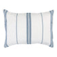 Taki 20 x 26 Standard Pillow Sham, Blue and White Stripes Linen Cashmere By Casagear Home