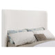 Ale Queen Size Platform Bed Round Wingback Headboard Ivory Upholstery By Casagear Home BM318820