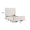 Ale Queen Size Platform Bed Round Wingback Headboard Ivory Upholstery By Casagear Home BM318820