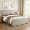 Jene Queen Size Bed, Upholstered Panel Headboard, Rounded Corners, Gray By Casagear Home