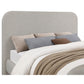 Jene King Size Bed Upholstered Panel Headboard Rounded Corners Gray By Casagear Home BM318825