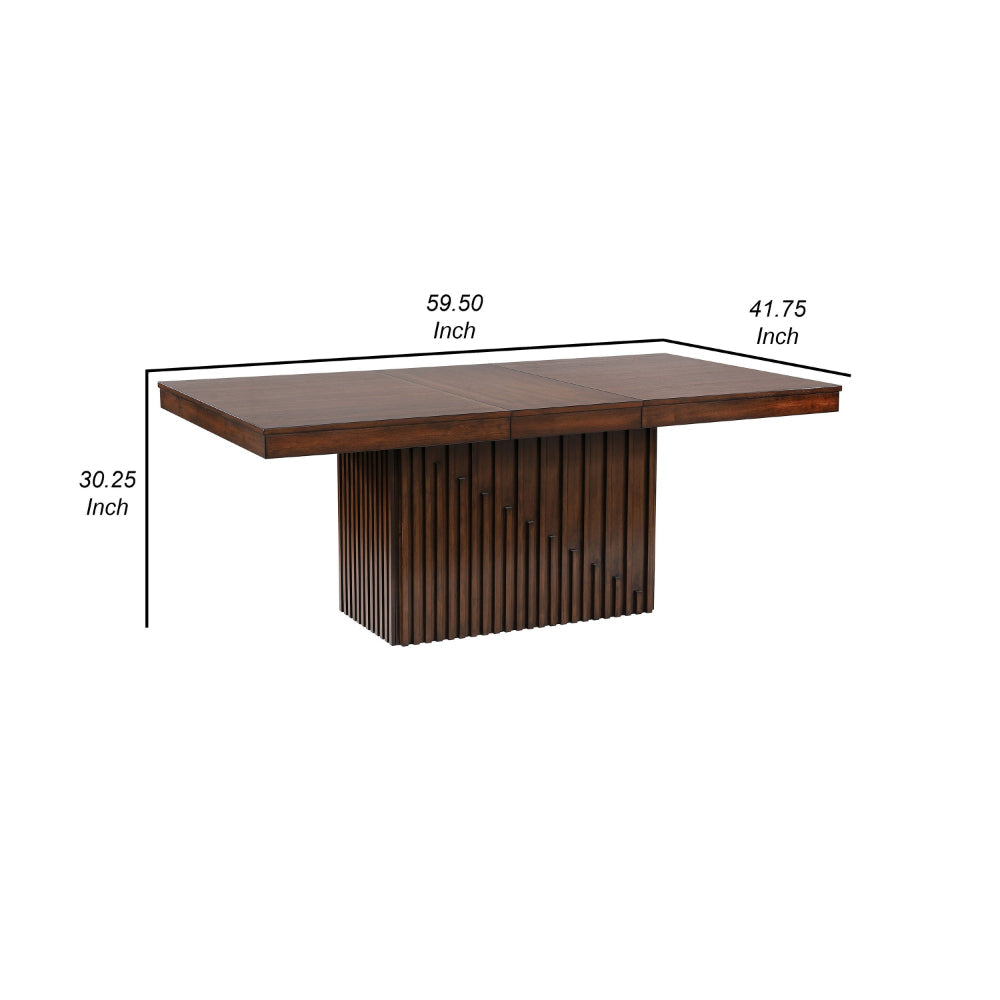 Ryn Dining Table 60-78 Inch Removable Extendable Rectangular Top Brown By Casagear Home BM318837