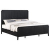 Jack King Size Bed Fluted Panel Headboard Round Tapered Legs Black By Casagear Home BM318839