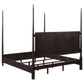 Amber Queen Size Poster Bed Floating Headboard with Low Footboard Brown By Casagear Home BM318843