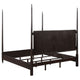 Amber Queen Size Poster Bed Floating Headboard with Low Footboard Brown By Casagear Home BM318843