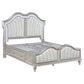 Nive Queen Bed, LED Arch, Ivory Upholstery, Storage Drawers, Silver By Casagear Home