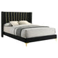 Dle King Size Bed Wingback Headboard Gold Bracket Feet Black Upholstery By Casagear Home BM318855