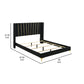 Dle King Size Bed Wingback Headboard Gold Bracket Feet Black Upholstery By Casagear Home BM318855