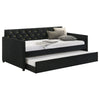 Dle Twin Daybed with Trundle Track Arms Velvet Upholstery Gold Black By Casagear Home BM318856