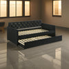 Dle Twin Daybed with Trundle Track Arms Velvet Upholstery Gold Black By Casagear Home BM318856