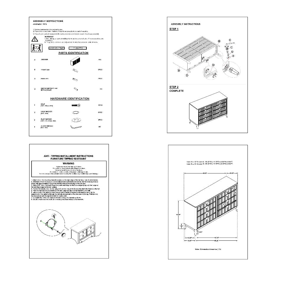 Jack Dresser 8 Drawers Gold Tone Metal Handles Wire Brushed Black Wood By Casagear Home BM318862
