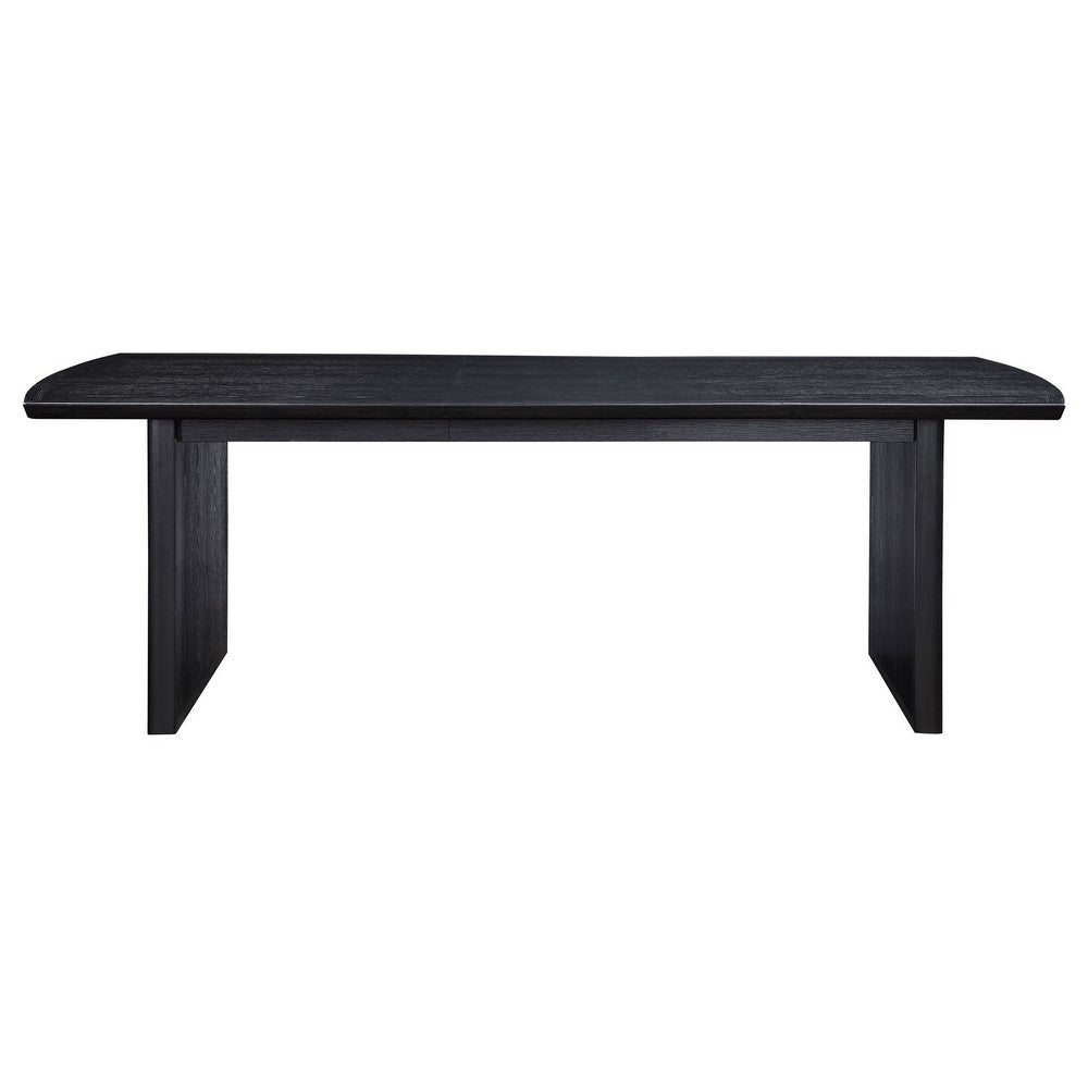 Jack 64-82 Inch Dining Table, Rectangular, Removable Extension Leaf, Black By Casagear Home