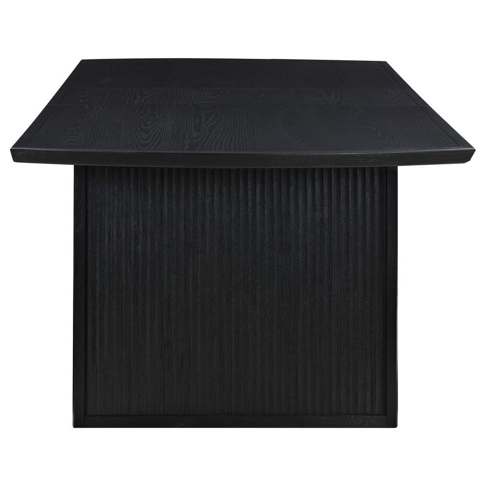 Jack 64-82 Inch Dining Table, Rectangular, Removable Extension Leaf, Black By Casagear Home
