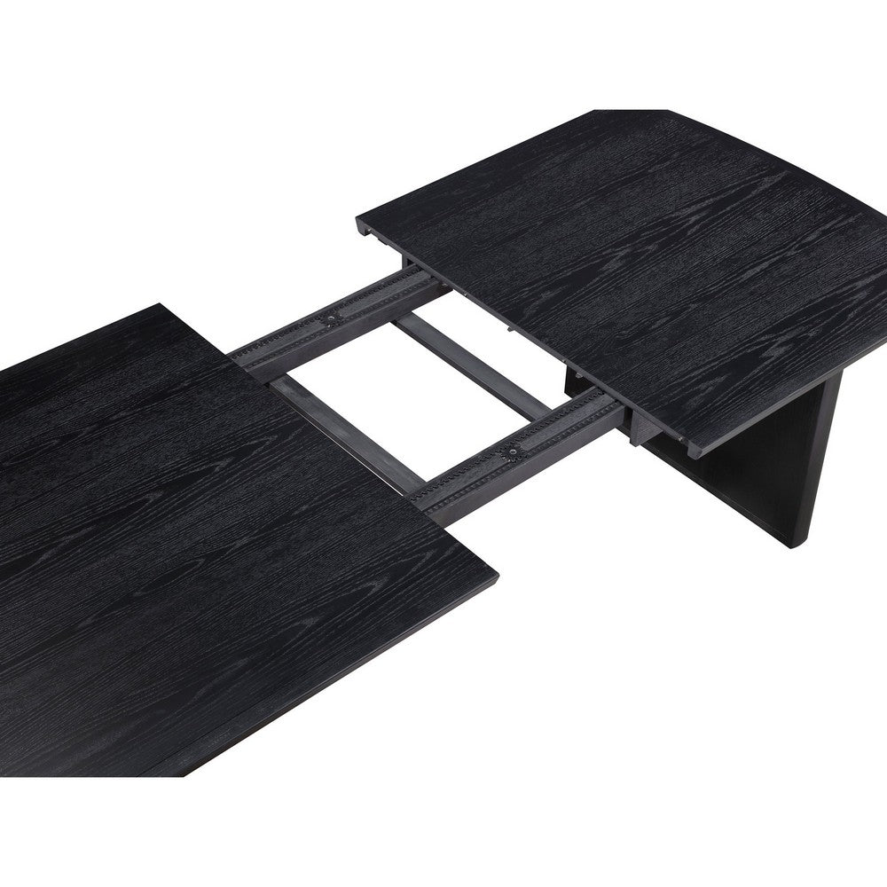 Jack 64-82 Inch Dining Table, Rectangular, Removable Extension Leaf, Black By Casagear Home