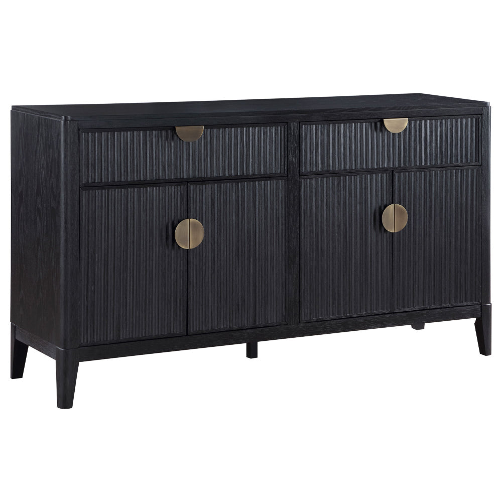 Jack 64 Inch Sideboard Buffet Console, 2 Drawers and 2 Cabinets, Black By Casagear Home