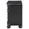 Selena Nightstand 3 Drawers Metal Handles in Antique Copper Tone Black By Casagear Home BM318867