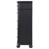 Selena Tall Dresser Chest 5 Drawers Copper Metal Handles Black Wood By Casagear Home BM318869