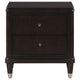 Amber Nightstand 2 Drawers Round Metal Knobs Tapered Legs Brown Wood By Casagear Home BM318870