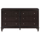 Amber Dresser 6 Drawers Round Metal Knobs Tapered Legs Brown Wood By Casagear Home BM318871