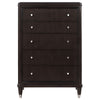Amber Tall Dresser Chest 5 Drawers Metal Knobs Tapered Legs Brown Wood By Casagear Home BM318872