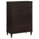 Amber Tall Dresser Chest 5 Drawers Metal Knobs Tapered Legs Brown Wood By Casagear Home BM318872