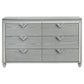 Haley Dresser 6 Drawers V Shape Glittering Handles Light Silver Wood By Casagear Home BM318874