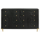 Fij Dresser 8 Drawers Golden Metal Stand Base Legs Knobs Black Wood By Casagear Home BM318877