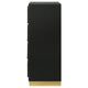Caer Tall Dresser Chest 4 Drawers Recessed Base Bar Handles Black Gold By Casagear Home BM318892
