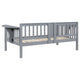 Daisy Twin Daybed Drop Down Tables Slats for Mattress Gray Wood Frame By Casagear Home BM318901