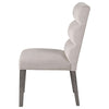 Cary Dining Chair Set of 2 Stone Gray Fabric Tufted Foam Filled Cushion By Casagear Home BM318902