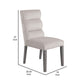 Cary Dining Chair Set of 2 Stone Gray Fabric Tufted Foam Filled Cushion By Casagear Home BM318902