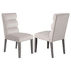 Cary Dining Chair Set of 2, Stone Gray Fabric, Tufted Foam Filled Cushion By Casagear Home