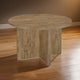 Lama Dining Table, 47 Inch Round Top X Cross Legs, Natural Brown Wood Frame By Casagear Home