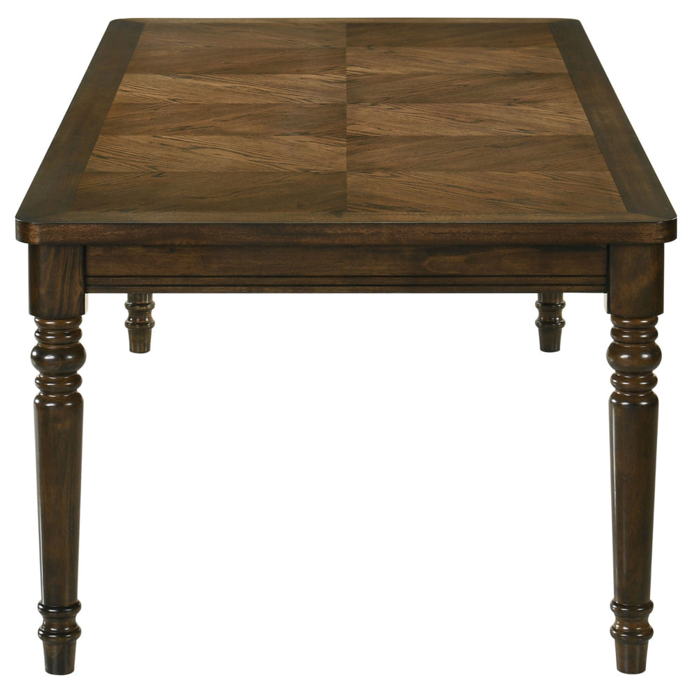 Ross Dining Table 87 Inch Rectangular Top Chestnut Brown Hardwood Frame By Casagear Home BM318910