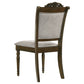 Ross Dining Chair Set of 2 Gray Classic Turned Legs Chestnut Brown By Casagear Home BM318911