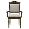 Ross Dining Armchair Set of 2 Gray Seat Classic Design Chestnut Brown By Casagear Home BM318912