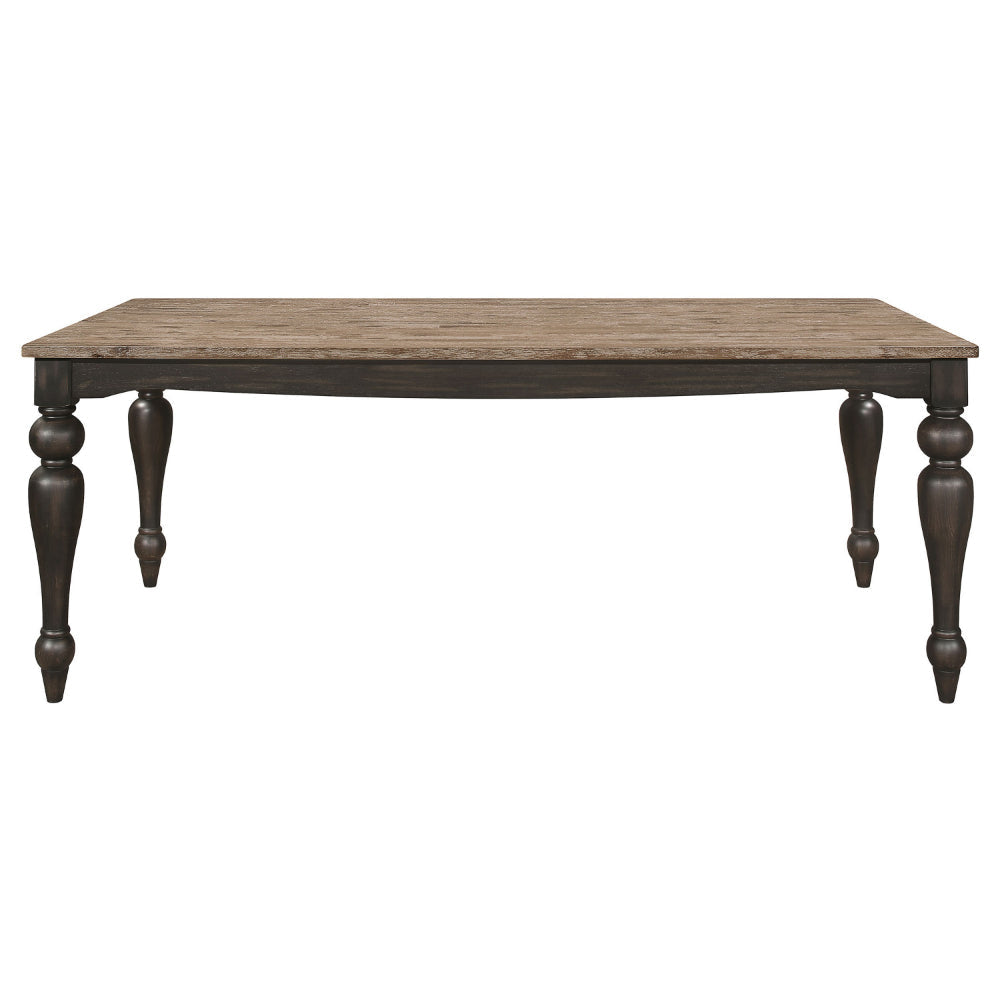 Brad Dining Table 79 Inch Rectangular Sand Brown Charcoal Gray By Casagear Home BM318913