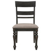 Brad Dining Chair Set of 2 Ladder Back Stone Brown Charcoal Gray By Casagear Home BM318914