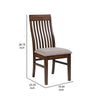 Brar Dining Chair Set of 2 Light Brown Fabric Slat Back Brown Hardwood By Casagear Home BM318915