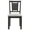 Brar Dining Chair Set of 2 Ladder Back Black Washed Light Gray 19 Inch By Casagear Home BM318917