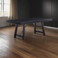 Brar Dining Table 72 Inch Rectangular Top Trestle Base Black Iron Wood By Casagear Home BM318918