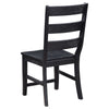 Brar Dining Chair Set of 2 Ladder Back Black Finished Asian Hardwood By Casagear Home BM318919