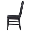 Brar Dining Chair Set of 2 Ladder Back Black Finished Asian Hardwood By Casagear Home BM318919